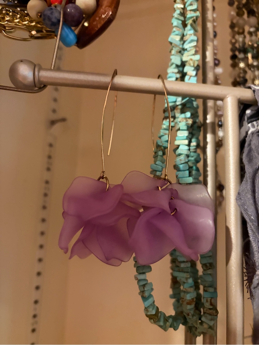 Lavender Pastel Air Bloom Drop Earrings